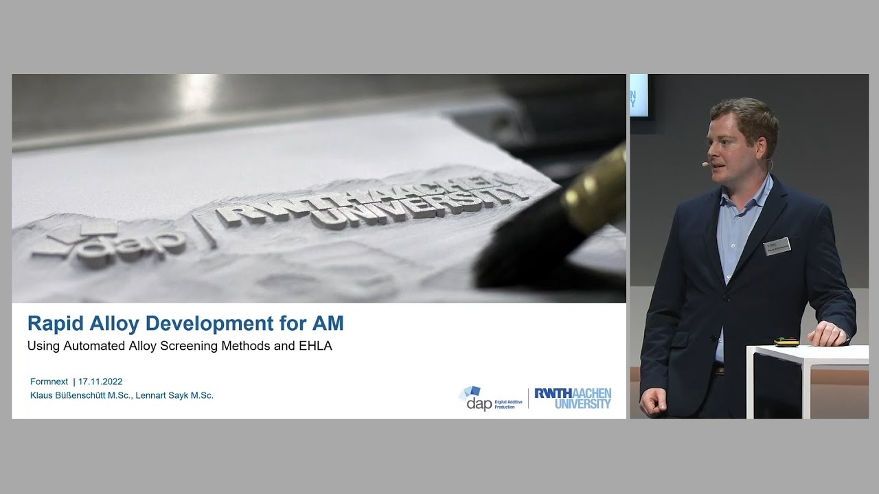 Formnext.TV Expert Insight - Alloy Development for AM Using Automated Alloy Screening Methods & EHLA