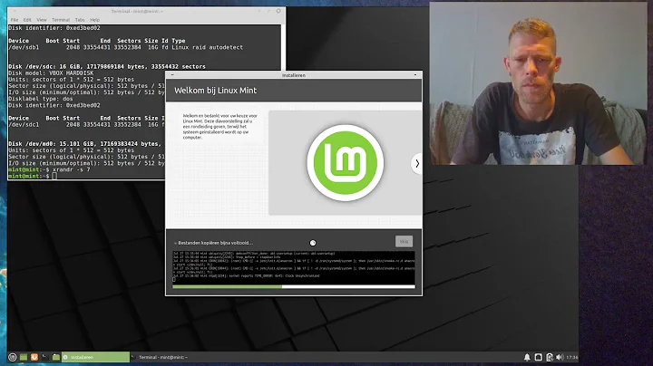 Install Linux Mint 20 XFCE on RAID1