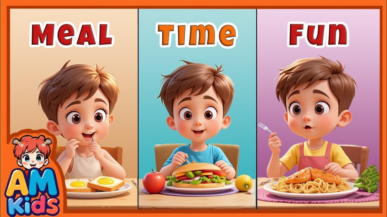 🎵 Meal Time Song for Kids | Breakfast, Lunch & Dinner | Fun Learning with AM Kids 🍽️