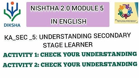 KA_SEC_5 UNDERSTANDING SECONDARY STAGE LEARNER/ ACTIVITY 1 AND ACTIVITY 2