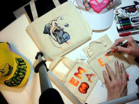 How to paint permanently on fabric. Make permanent marker design