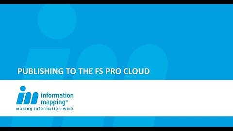 Publishing to the FS Pro Cloud