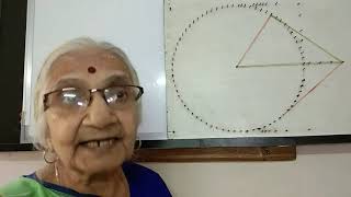 Geometry: Properties of a circle, using a geoboard.