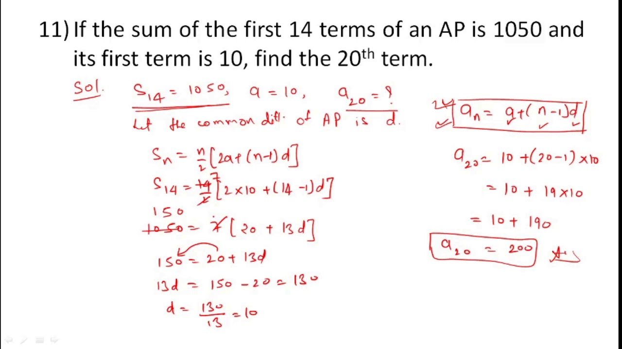 Class 10 Arithmetic Progression Part 2 - YouTube