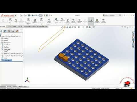 Solidworks assembly tutorials in hindi 03 || linear component pattern
