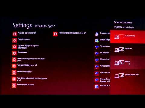 Windows 8 how to use a second screen