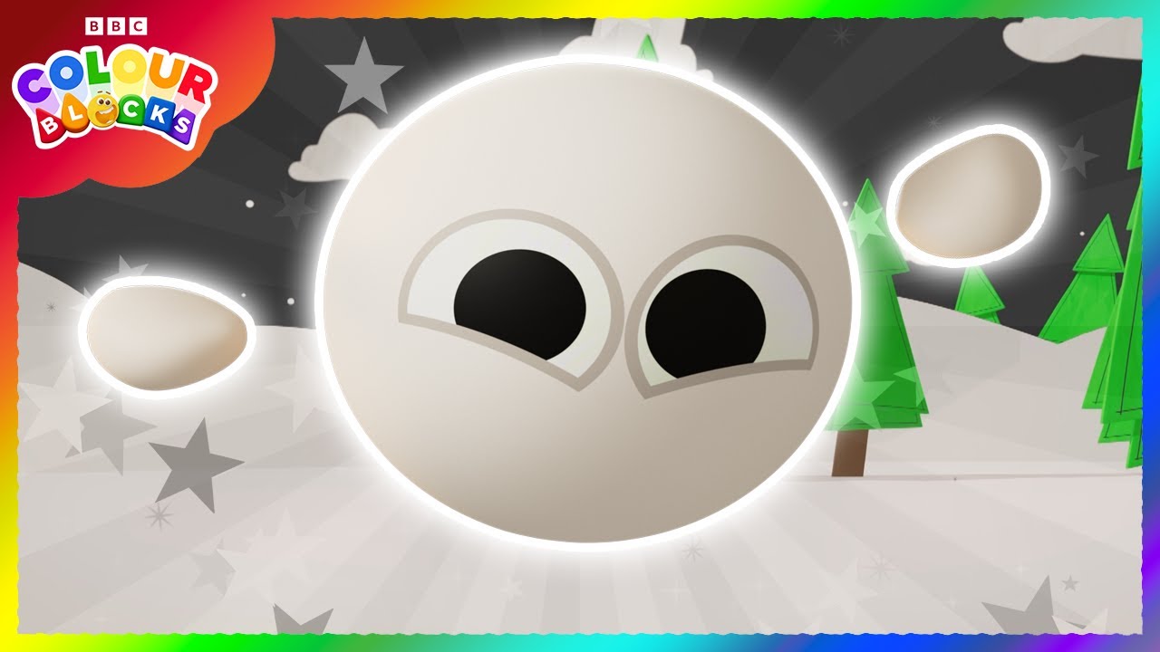 Um dia de neve com a Colourblock Branca ⛄🌨️ | Crianças aprendem as cores | Colourblocks