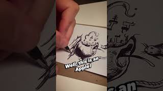 Inktober 2026 - Day 1: Apple! A quick hotel room sketch!