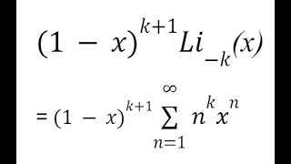 Low Integer Polylogarithm Taylor Maclaurin SERIESSUM and LINEST Polynomial Regression Google Sheets