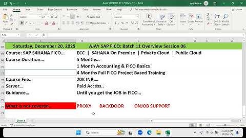 BATCH 11 SAP S4 HANA FICO Overview Session 06: SAP FICO Course Details