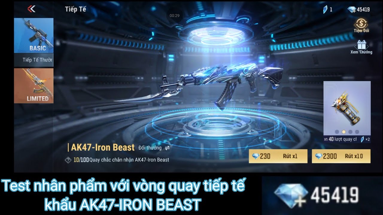 Test nhân phẩm với vòng quay tiếp tế khẩu AK47-IRON BEAST