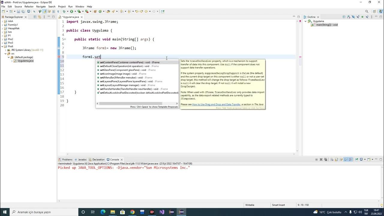4- Java GUI ( Swing ) Uygulamaları - JFrame oluşturma - YouTube