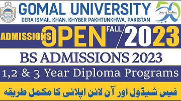 Gomal University Bs Admissions 2023 | Latest Bs Admissions 2023 | Field After Fsc | D I Khan