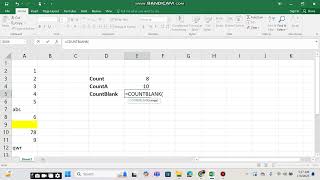 Count v/s CountA v/s CountBlank
