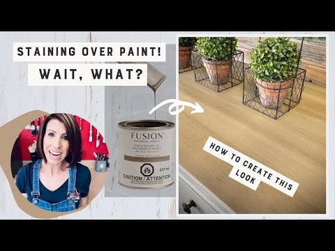 You can stain over paint?! || How to stain over painted wood furniture