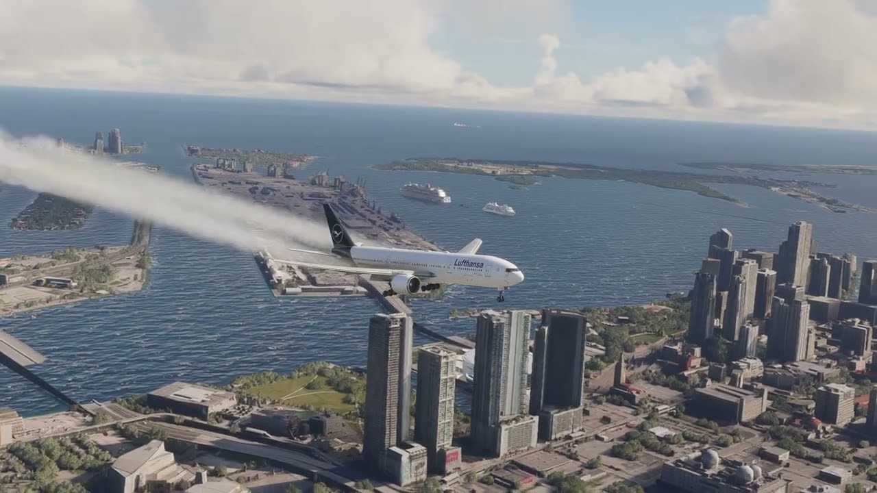 Самая страшная посадка самолета Lufthansa Airlines в аэропорту Майами