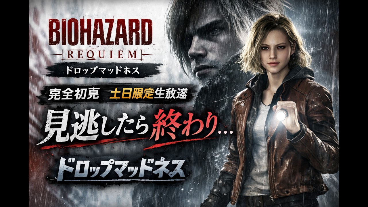 #001 【バイオハザード：レクイエム】初見プレイ⚠️今日＆来週土日だけ。生き残れる？｜ドロップマッドネス  #vtuber #residentevil9 #residentevil9requiem