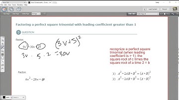 Factoring a perfect square trinomial with a leading coefficient greater than 1