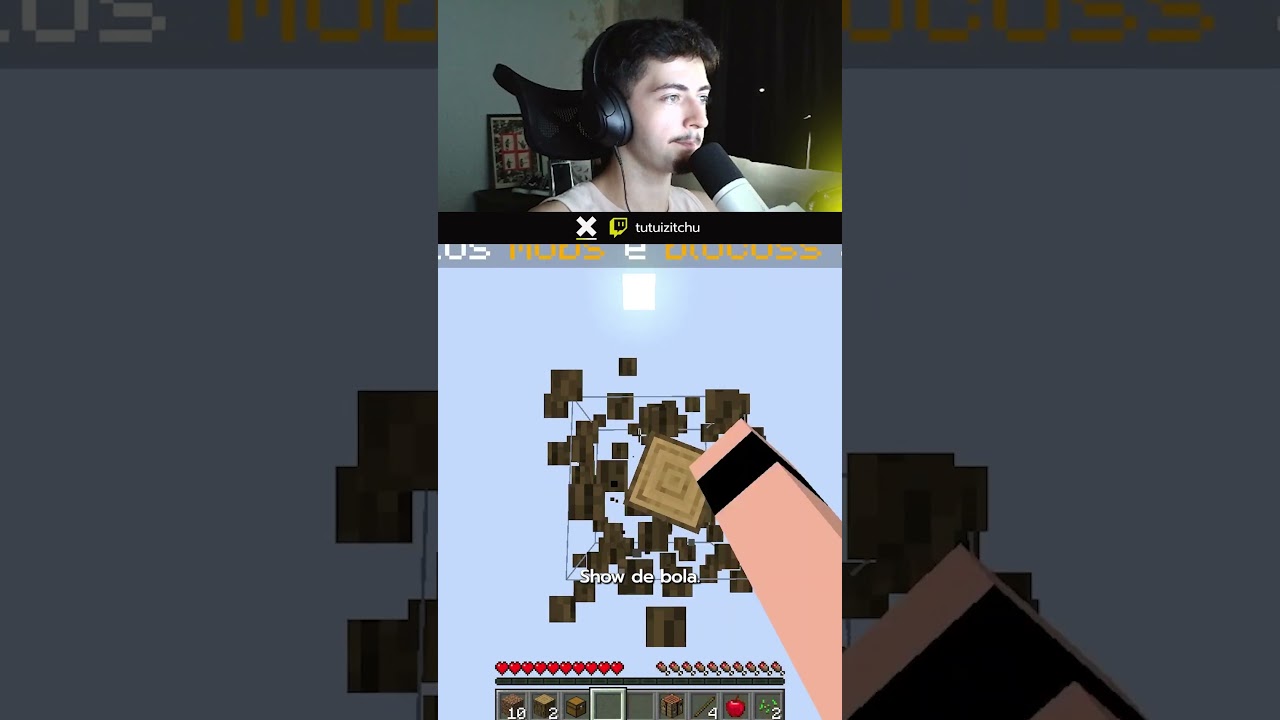 spawnou um PORCO do nada no meu 1 bloco 💀 #gaming #minecraft #minecraftoneblock