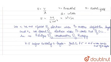 A potential barrier of 0.4V exists across a p-n junction.If the depletion region is 4.0xx10^(-7)...