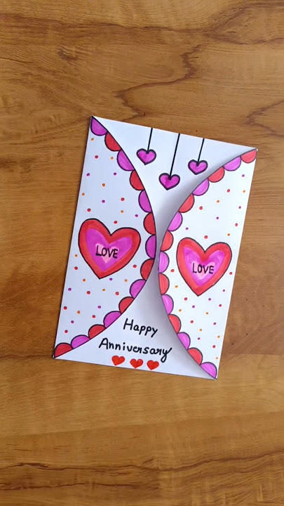 Happy anniversary card #diy #anniversarycard #greetingcard #greetings #satisfying #shorts #cards