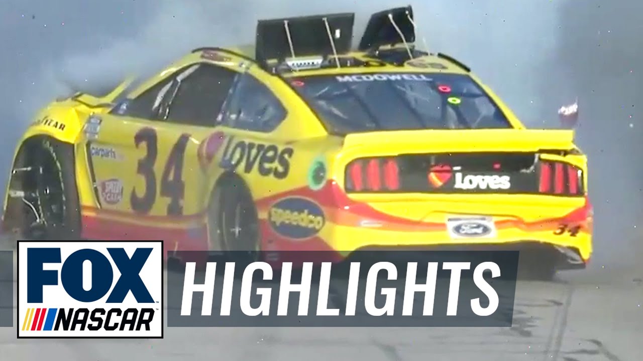 Michael McDowell SLAMS the wall in Stage 1 At Darlington | NASCAR ON FOX HIGHLIGHTS