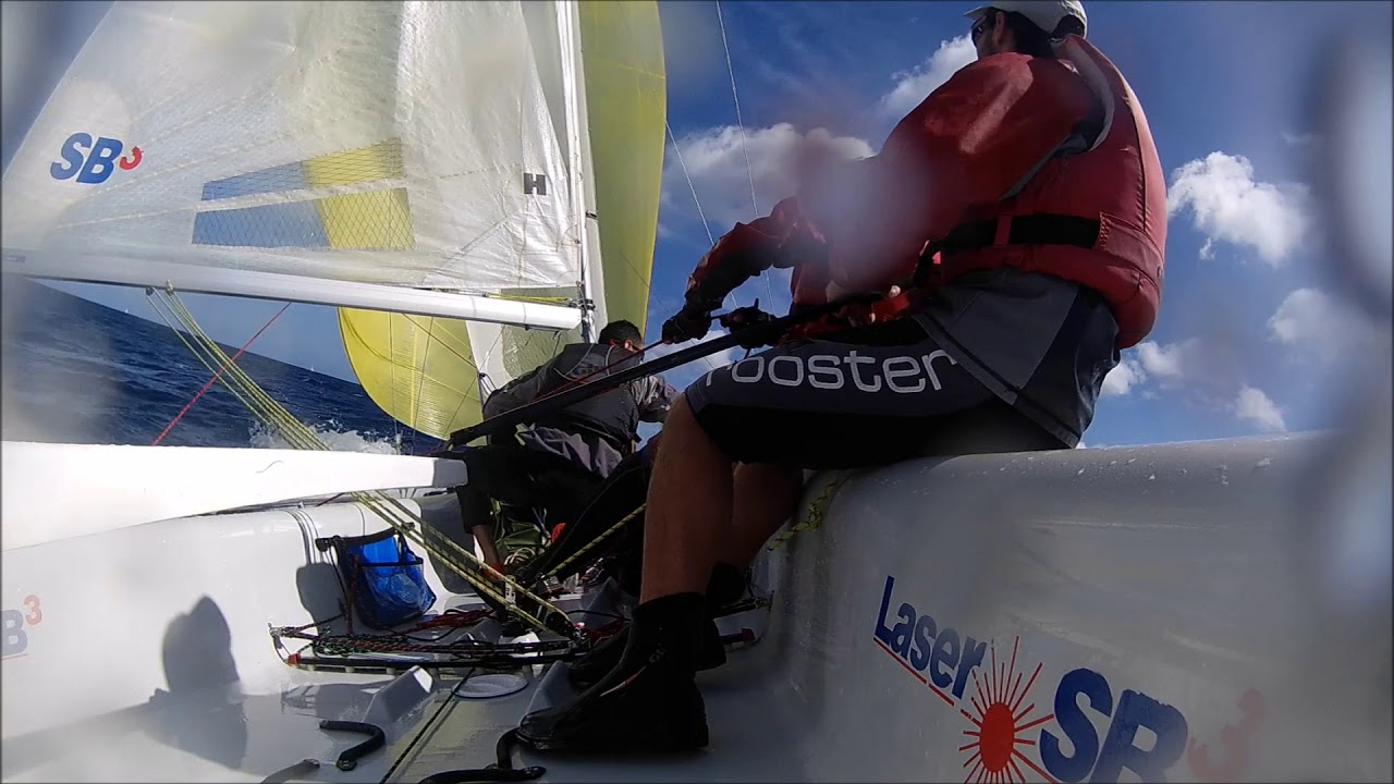 Malta Laser SB3 sailing downwind with spinnaker 25+knots!! YouTube