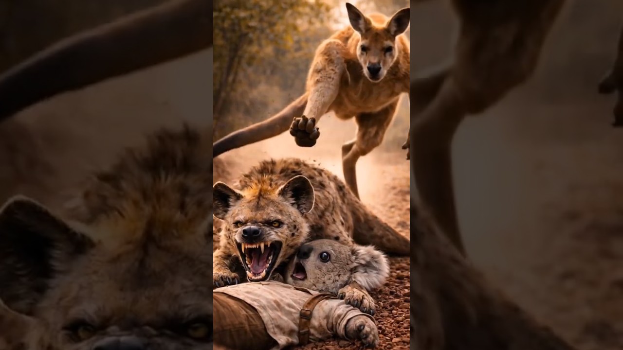Koala One Bite Away From Hyena… Until The Kangaroo Arrived! 🦘 