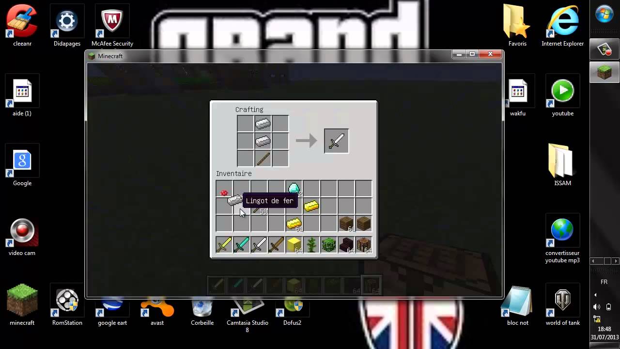 faire une epée sur minecraft - YouTube
