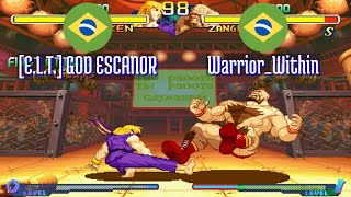 FT10 @sfa2u: [E.L.T.] GOD ESCANOR (BR) vs Warrior_Within (BR) [SF Alpha 2 sfa2 Fightcade] Aug 19