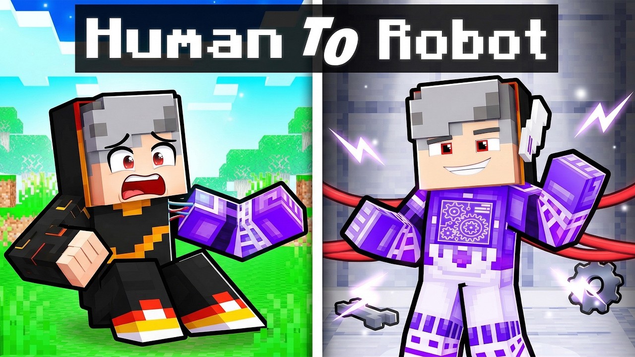 Raised by SUPER ROBOT in Minecraft..!! - YouTube