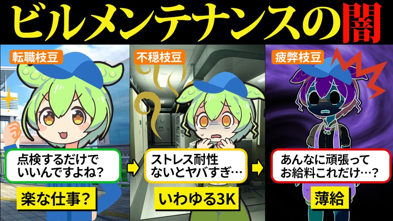 楽な仕事がしたくてビルメンテナンスを始めたけど思ってたんと違う…【ずんだもん＆ゆっくり解説】