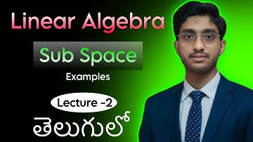 Vector subspaces in Telugu ||Linear Algebra || Gate maths | csir net | MathForUTelugu