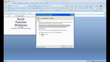 Enable macros in excel 2007