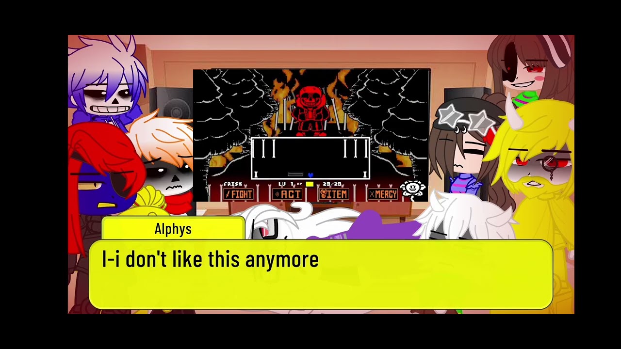 Undertale reacts to GG! Underfell Sans Battle 