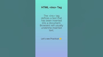 HTML ins Tag 🔥 / CS Coding Hub #html #shorts