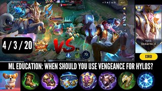 MOBILE LEGENDS TUTORIAL: VENGEANCE OR REVITALISE FOR HYLOS? WHEN TO USE VENGEANCE DURING THE FIGHT? screenshot 4