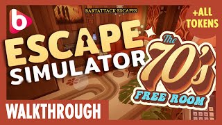 ESCAPE SIMULATOR - The 70's Room | Full walkthrough + All tokens | A new free escape room dlc screenshot 3