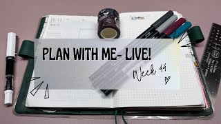 Plan With Me Live | Halloween Week 44 Spread 🎃✨ | Archer &amp; Olive Washi | Sunday 9AM CT