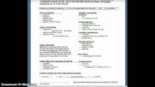 Course Selection Sheet Tutorial