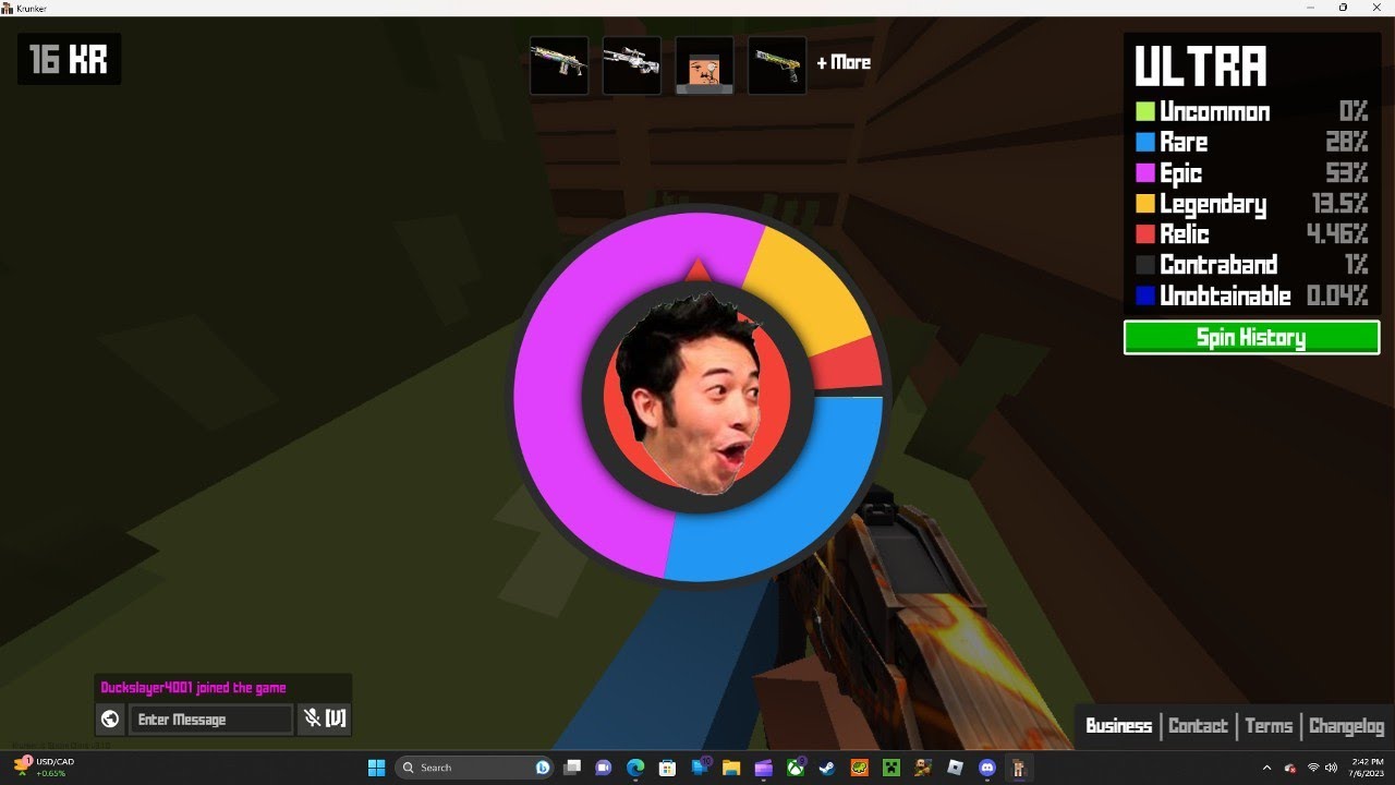 Doing spin wheels in Krunker and then doing awful YouTube