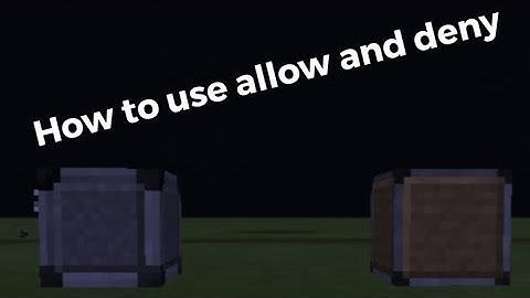 How to use Deny and Allow block