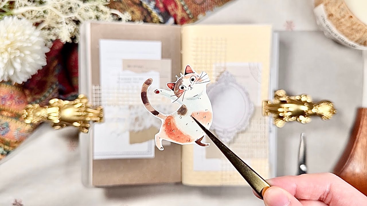 고양이 왈츠😺다이어리 꾸미기ㅣASMRㅣvintage journal