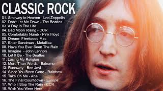 Classic Rock Songs 70s 80s 90s Full Album - The Beatles. Bon Jovi, Pink Floyd, Queen, Def Leppard