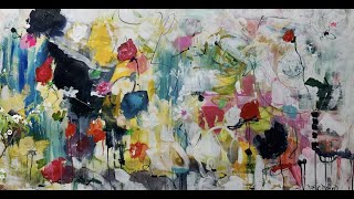 How ( to / I ) paint a Floral Abstract Painting - Abstract Flower painting by Marie Manon