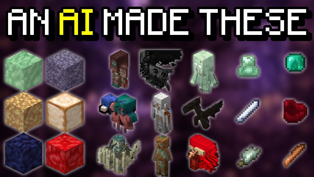 Minecraft Blocks, Mobs, Items created by an AI (Looking Glass) YouTube