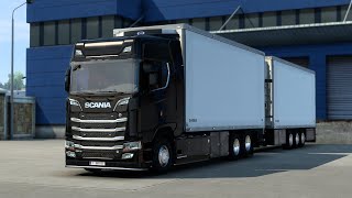 #RealisticDrive Tandem | SCANIA S580  DC16 V8 | MT 12 speed | Euro Truck Simulator 2 #silentgameplay