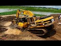 amazing bulldozer stuck in mud powerful recovery operating excavator vs bulldozer in action