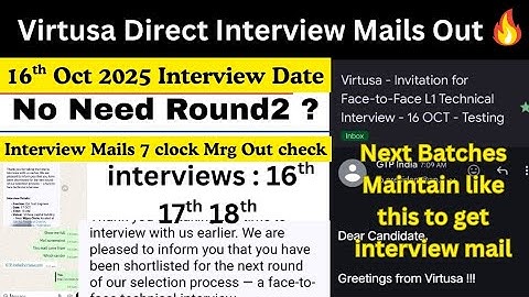 virtusa interview mails out| Virtusa Test Results out |virtusa interview experience 2025