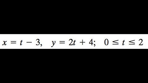 x = t-3, y = 2t+4